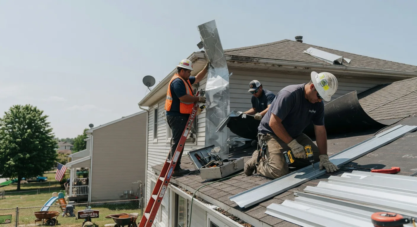 Storm Damage Metal Roof Repair in West Valley, NY